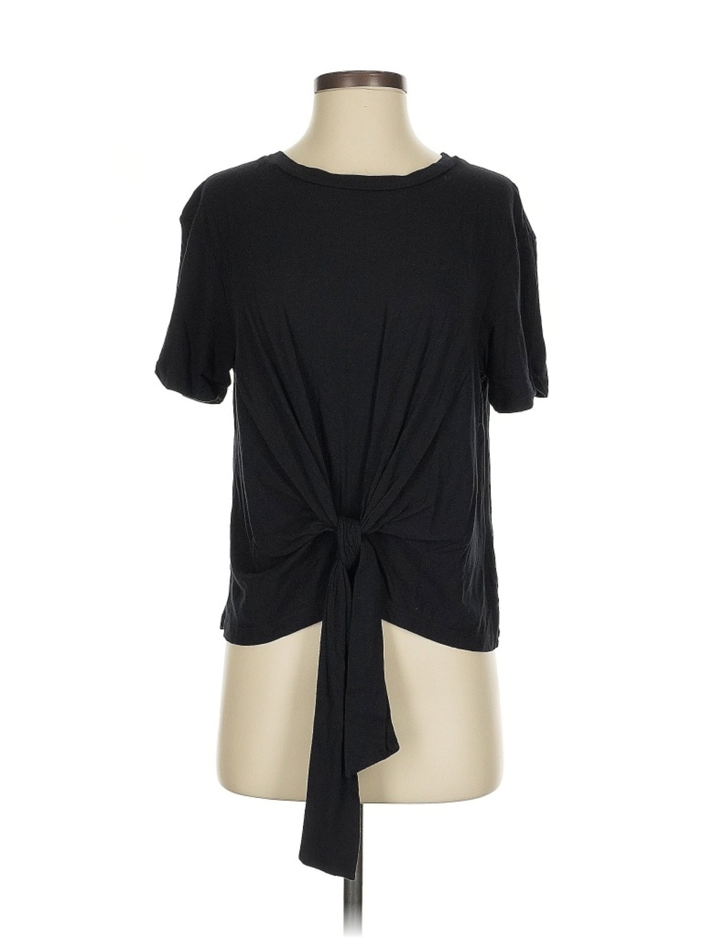 Z Supply The Front Crew Tie-Front Black Tee